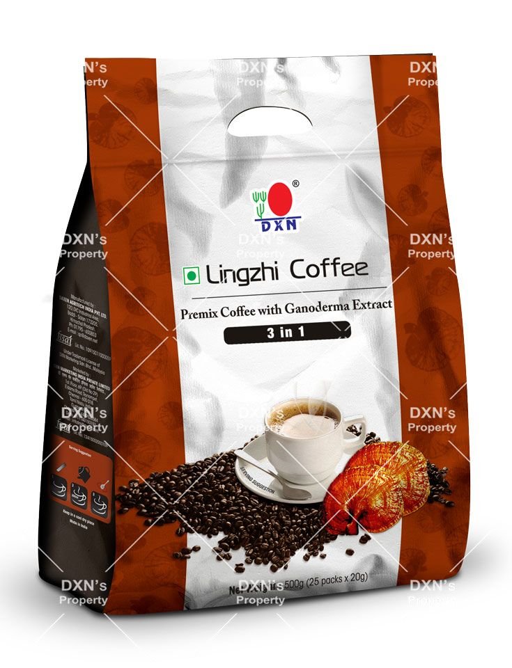 DXN Lingzhi Coffee 3 In 1 - Ganoderma Reishi Instant Coffee 20 Sachets - Malaysia